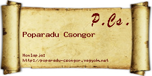 Poparadu Csongor névjegykártya